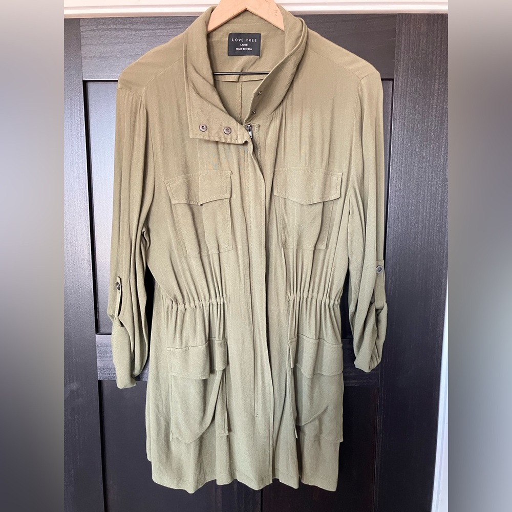 Love Tree Green Utility Jacket